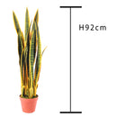 Sanseveria Artificiale con 25 Foglie in Vaso Altezza 92 cm Verde-2