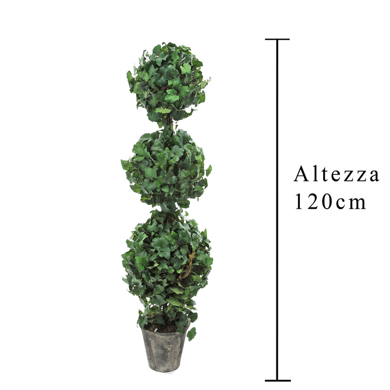 Edera Artificiale Forma Sfera Altezza 120 cm Verde-2