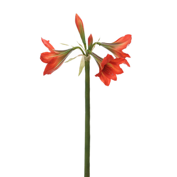 Set 2 Kunstblumen Amaryllis Höhe 95 cm Orange prezzo