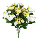 Bouquet Artificiale di Ranuncoli Composto da 13 Fiori Altezza 44 cm Verde-1