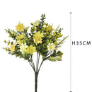 4 Mini Bouquet Artificiali con Margherite Altezza 35 cm Giallo-2