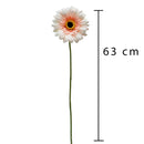 6 Fiori Artificiali di Gerbera Altezza 63 cm Rosa-2