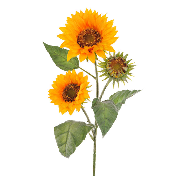 online Set 2 künstliche Sonnenblumen mit 3 Blumen Höhe 85 cm Gelb