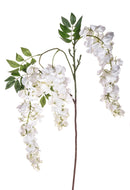 2 Glicine Artificiali con 3 Fiori Altezza 103 cm Bianco-1