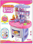 Cucina Giocattolo per Bambnini 62x27x42 cm con Utensilli Kids Joy Rosa-2