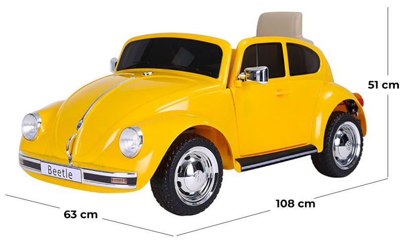 Macchina Elettrica per Bambini 12V Maggiolone Beetle Giallo-5