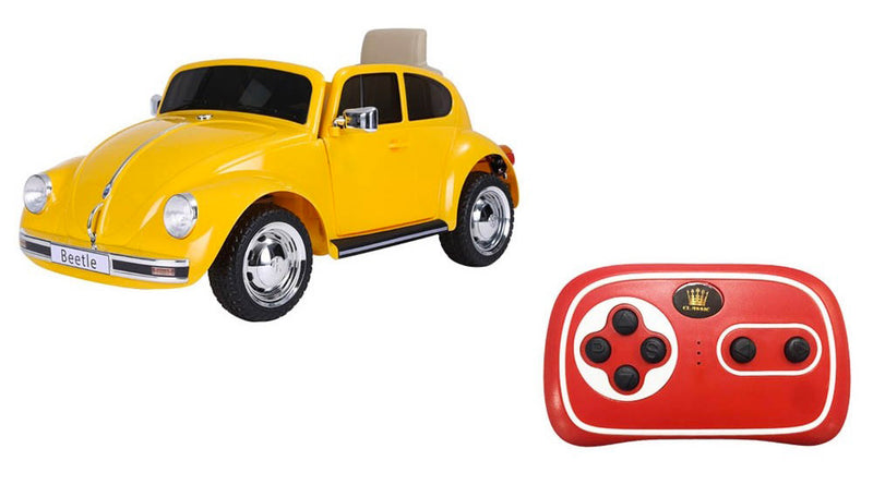 Macchina Elettrica per Bambini 12V Maggiolone Beetle Giallo-6