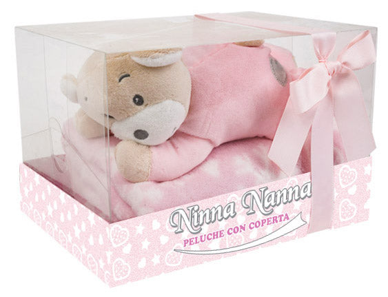 Plüsch-Wiegenlied mit rosa Teddybär-Decke online