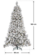 Albero di Natale Artificiale Innevato con Luci LED Pino del Gargano Verde Varie Misure-2