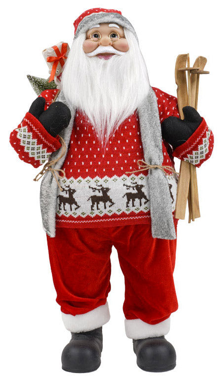 online Weihnachtsmannpuppe H80 cm mit rotem Ski