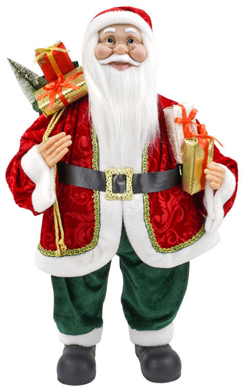 online Weihnachtsmannpuppe H80 cm mit Sack und roter Geschenkbox