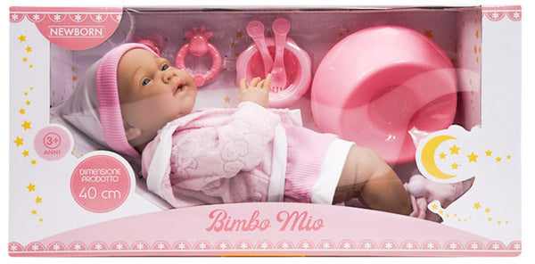 Bimbo Mio Babypuppe H40 cm mit rosa Accessoires online