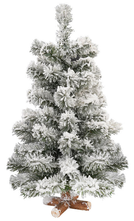 acquista Künstlicher Mini-Weihnachtsbaum mit Schnee bedeckt 60 cm aus grünem PVC