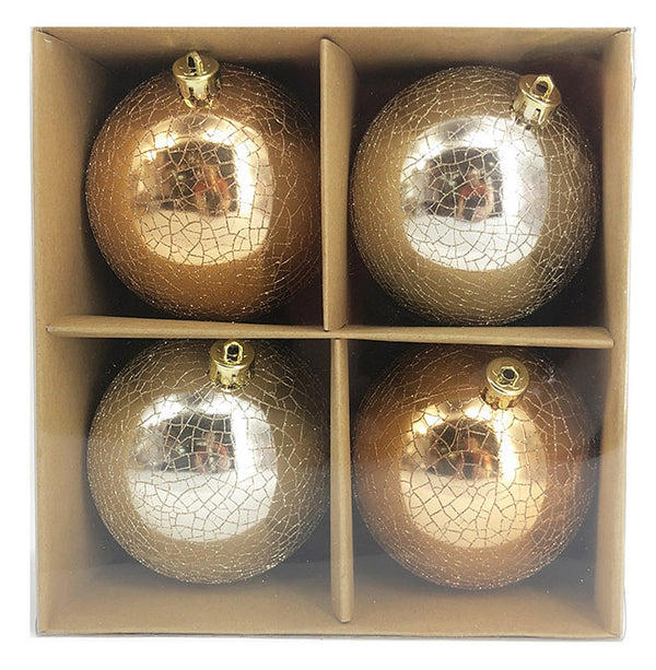 Set mit 4 dekorativen Kugeln für den Weihnachtsbaum Ø10 cm aus Kunststoff, 2 verschiedene Farben prezzo