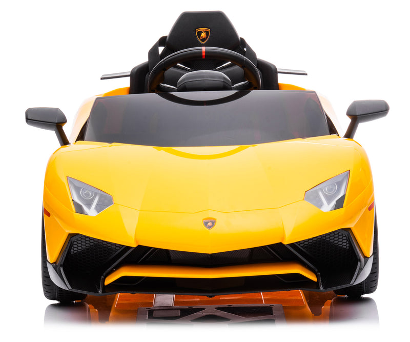 Macchina Elettrica per Bambini 12V con Licenza Lamborghini Aventador Gialla-3