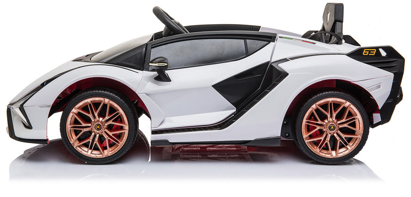 Macchina Elettrica per Bambini 12V con Licenza Lamborghini Sian FKP 37 Bianca-3