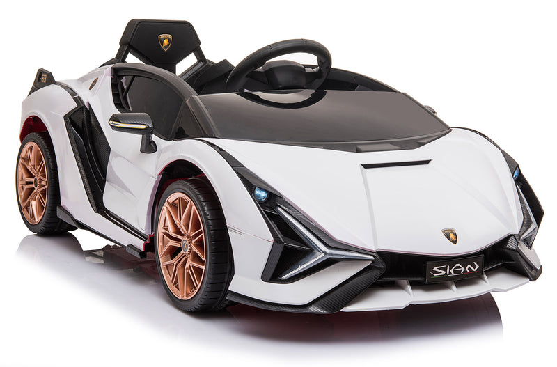 Macchina Elettrica per Bambini 12V con Licenza Lamborghini Sian FKP 37 Bianca-6