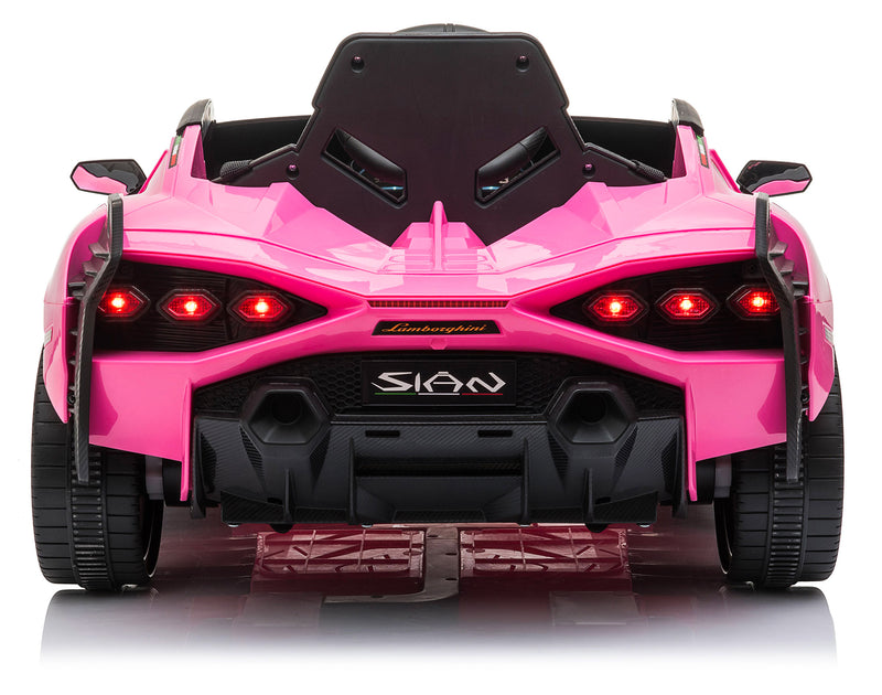 Macchina Elettrica per Bambini 12V con Licenza Lamborghini Sian FKP 37 Rosa-10