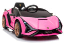 Macchina Elettrica per Bambini 12V con Licenza Lamborghini Sian FKP 37 Rosa-4