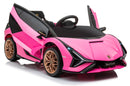 Macchina Elettrica per Bambini 12V con Licenza Lamborghini Sian FKP 37 Rosa-8