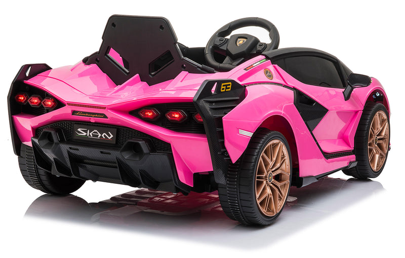 Macchina Elettrica per Bambini 12V con Licenza Lamborghini Sian FKP 37 Rosa-9