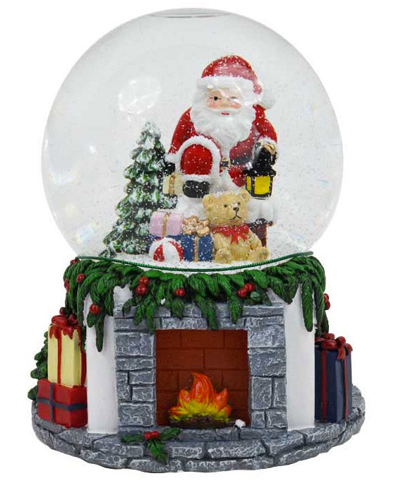 Weihnachtsmenage mit Weihnachtsmann 14,5x13,5x17,5 cm mit beweglichem Schneeeffekt prezzo