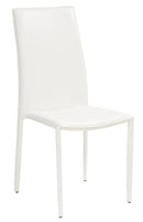 Sedia Imbottita 52x44x91 cm in Similcuoio Dedis Bianco-1