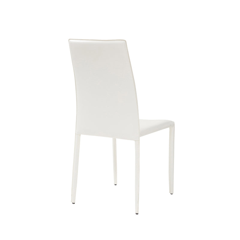 Sedia Imbottita 52x44x91 cm in Similcuoio Dedis Bianco-2