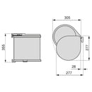 Pattumiera Differenziata per Anta 13 Litri in Plastica Emuca Acciaio Inox-2