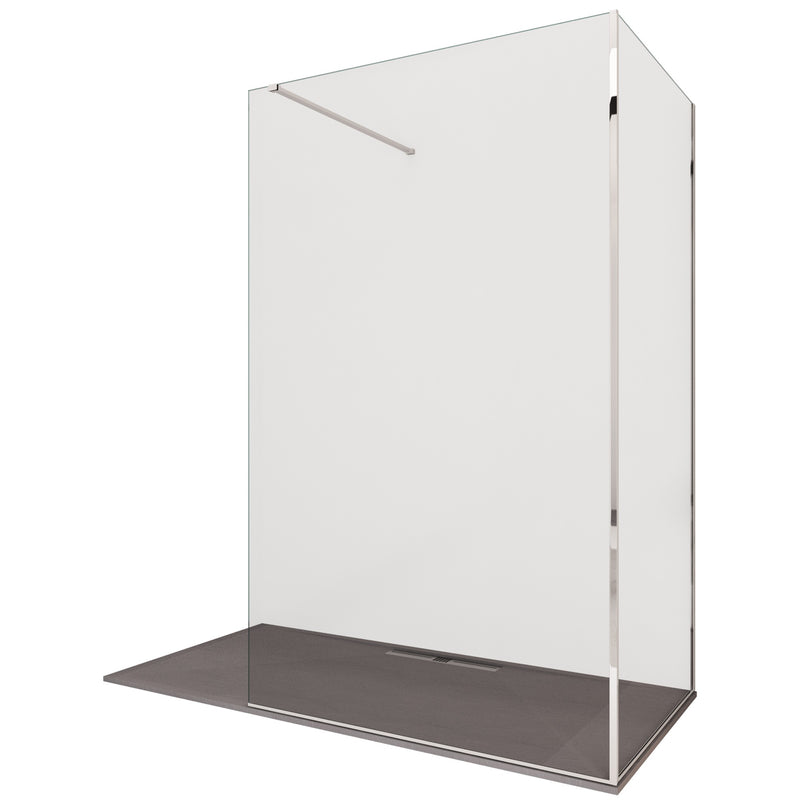 Box Doccia Parete Walk-In 2 Lati in Cristallo Trasparente 8 mm H195 Bonussi Aurore Varie Misure-1