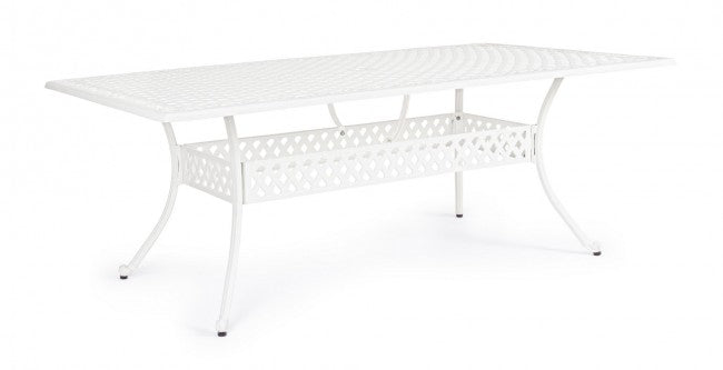 Tavolo da Giardino 213x107x73 cm in Alluminio Bianco-1