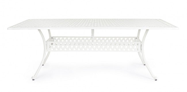 Tavolo da Giardino 213x107x73 cm in Alluminio Bianco-3