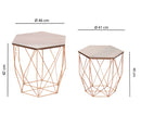 Set Tavolini Hexagon Rovere Rose Gold-4