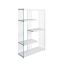 Libreria in Vetro 91,5x30x160 cm Bianco-2