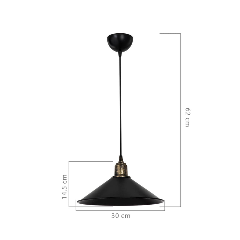 Lampada da Soffitto Nera E27-3