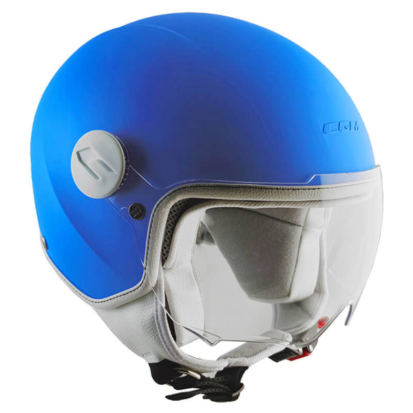 sconto Demi-Jet Helm für Kinder Geformtes Visier CGM Magic Mono 205A Matt Blau Verschiedene Größen