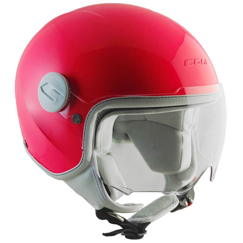 Casco Demi-Jet per Bambini Visiera Sagomata CGM Magic Mono 205A Rosa Fluo Varie Misure-1