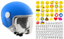 Casco Demi-Jet per Bambini Visiera Lunga CGM Magic Smile 205S Azzurro Opaco Varie Misure-1