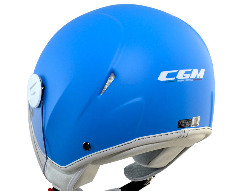 Casco Demi-Jet per Bambini Visiera Lunga CGM Magic Smile 205S Azzurro Opaco Varie Misure-4