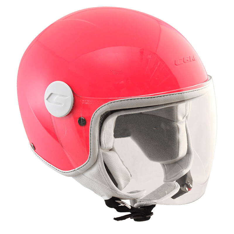 Casco Demi-Jet per Bambini Visiera Lunga CGM Magic Smile 205S Rosa Fluo Varie Misure-2