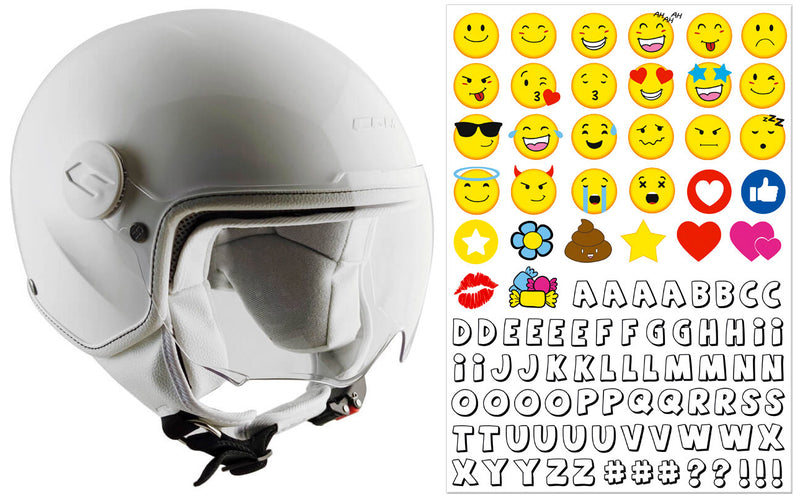 Casco Demi-Jet per Bambini Visiera Sagomata CGM Magic Smile 205S Bianco Varie Misure-1