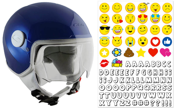 online Demi-Jet-Helm für Kinder CGM Magic Smile 205S Blue Metallic Shaped Visier Verschiedene Größen