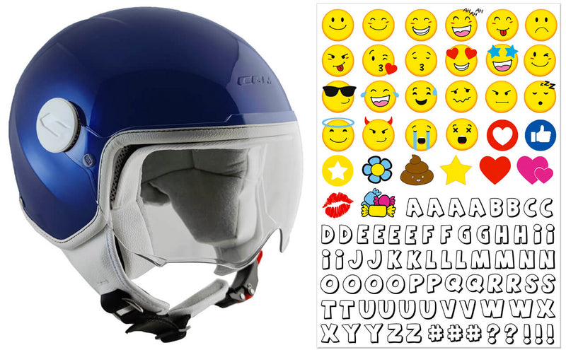 Casco Demi-Jet per Bambini Visiera Sagomata CGM Magic Smile 205S Blu Metallizzato Varie Misure-1