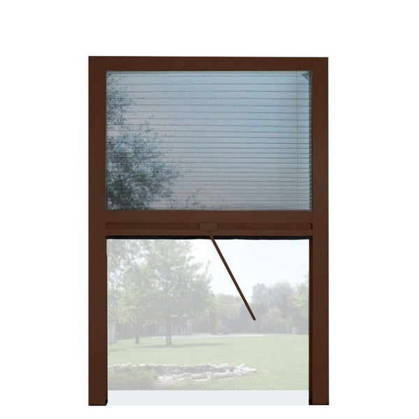 sconto Plissee Insektenschutz für Fenster 135x160 cm reduzierbar Braun
