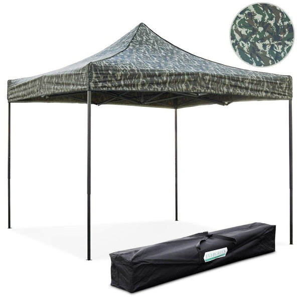 Faltbarer Gartenpavillon 3 x 3 m aus Stahl und Camouflage-Oxford-Gewebe prezzo