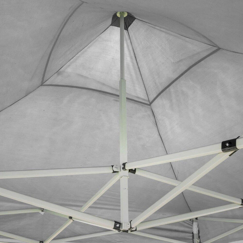 Gazebo Pieghevole 2x2m in PVC Bianco-5