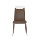 Sedia Jet 50x44x96 cm in Similpelle Cappuccino Jet con Fascia Bianca-2