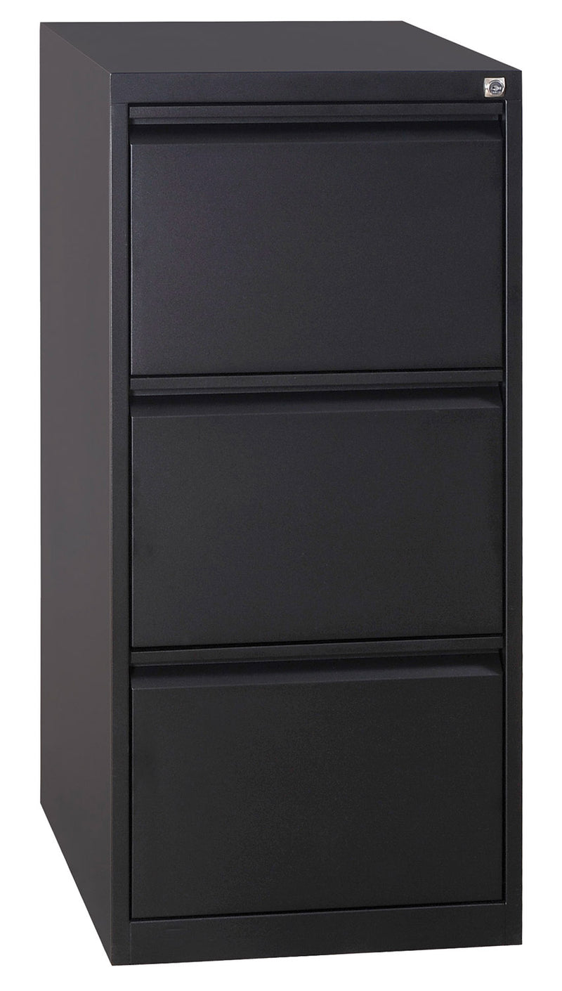 Classificatore 3 Cassetti 46x62x101,2 cm in Metallo Nero-1