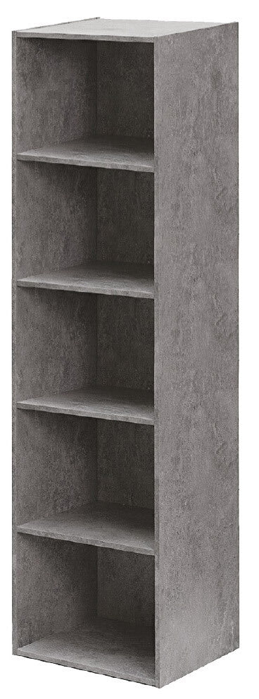 Libreria 5 ripiani 40x29x172 cm in Legno Cemento-1