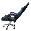 Sedia da Gaming Ergonomica 64x53x122-133 cm con Supporto Lombare e Poggiatesta in Similpelle Blu-3